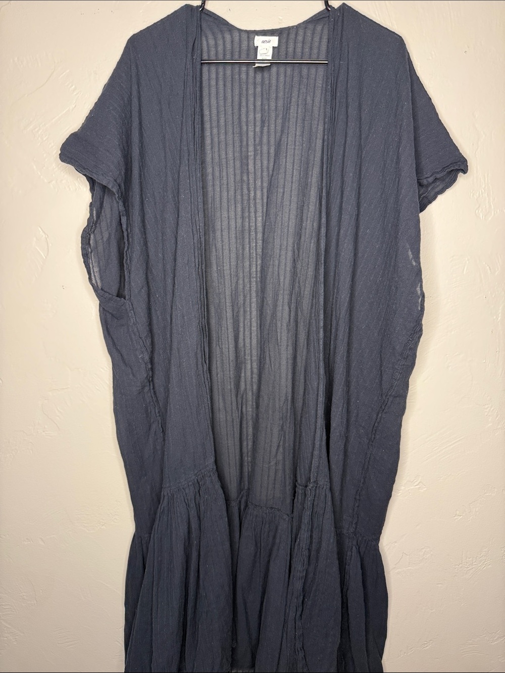 Black Aerie Kimono Cover-Up Swim One Sz (v1)